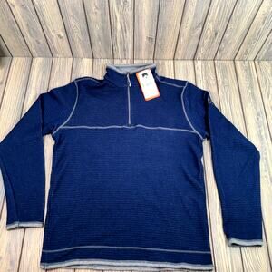 Storm Creek Waffle Weave Knit Pullover 1/4 Zip Sweatshirt Jacket Eco Men Small